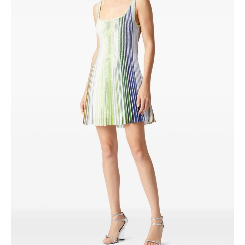 Missoni Sleeveless Paillette Stripe Knit Mini Dress In Multi - Picture 16 of 16